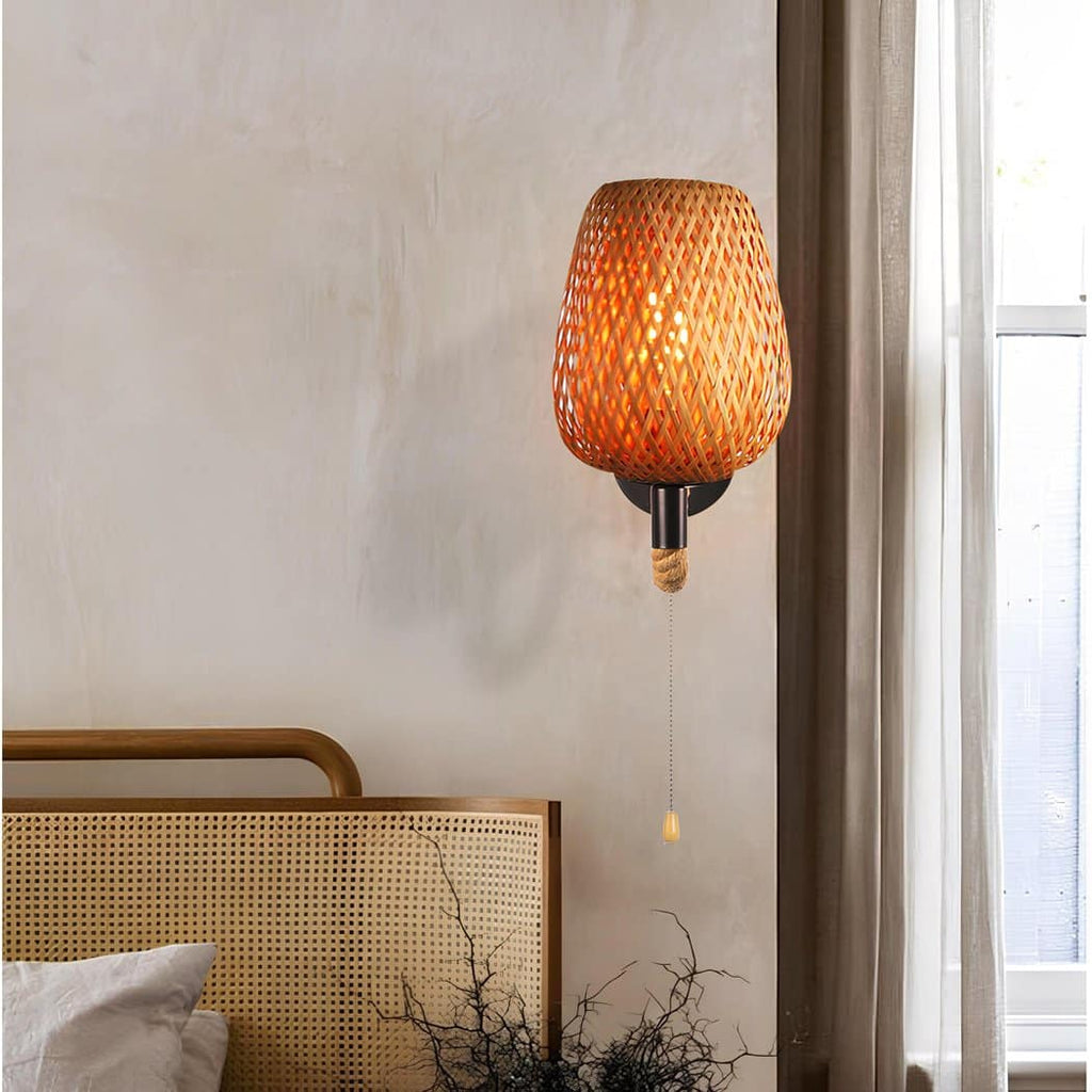Applique murale bohème avec corde en chanvre et rotin – Cléor Orée