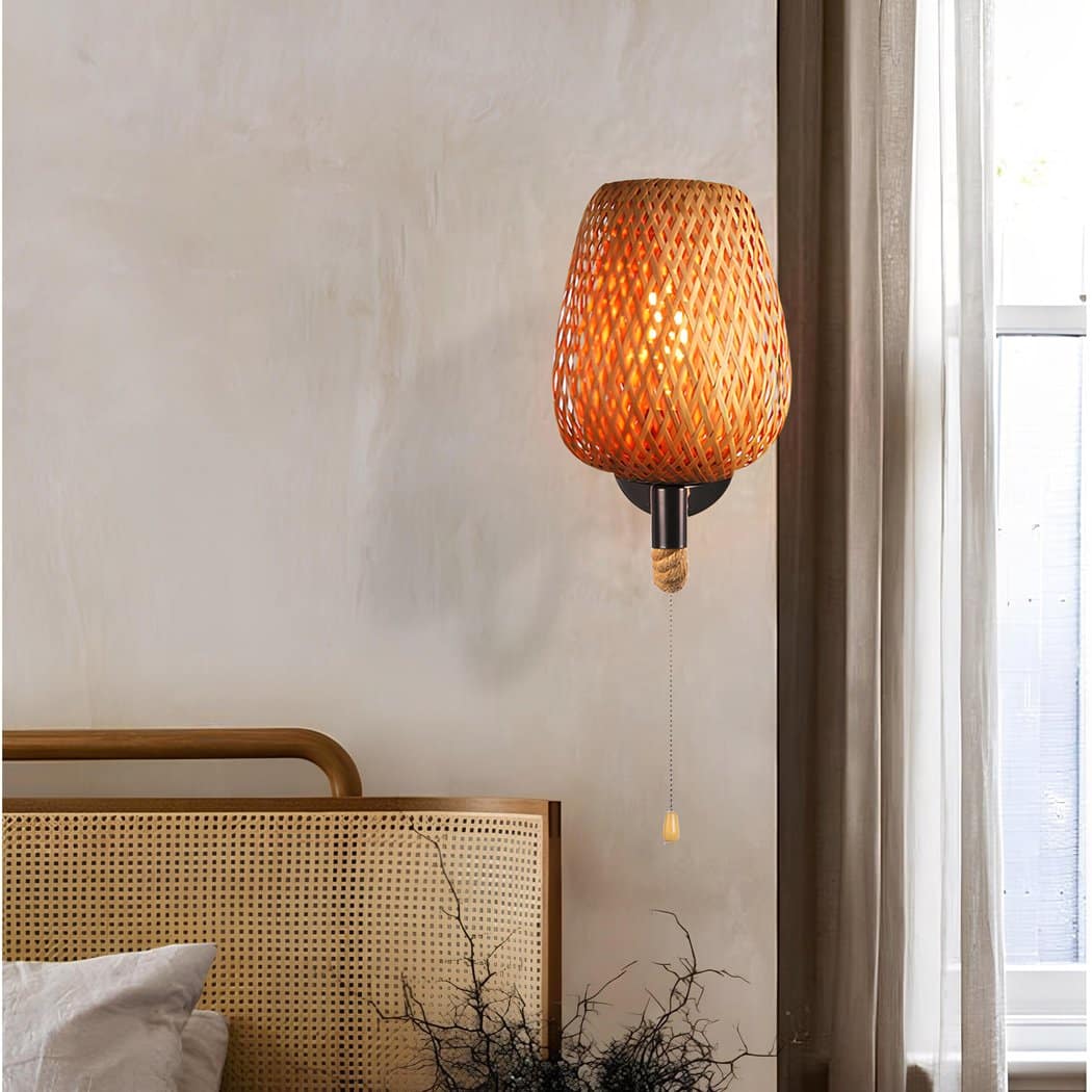 Applique murale bohème avec corde en chanvre et rotin – Cléor Orée