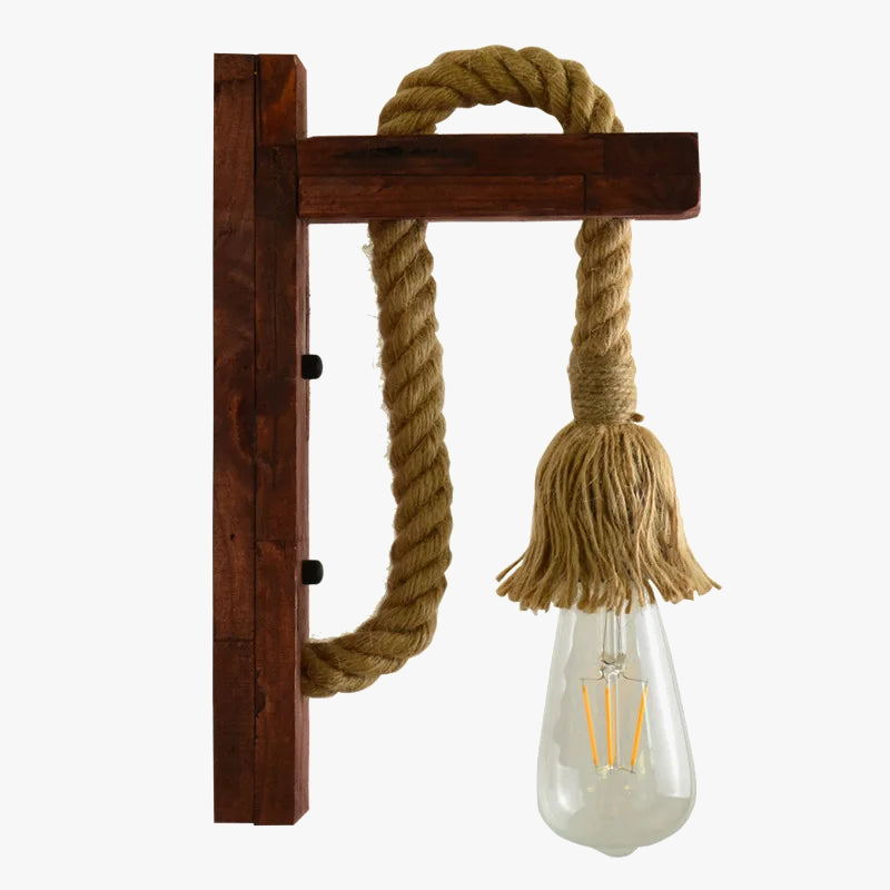 Applique murale Industrielle Armand Rivage en Corde de Chanvre et Bois