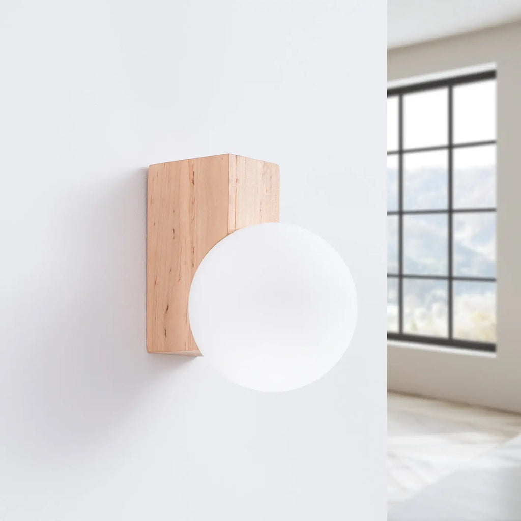Applique murale Bulbo (bois naturel)