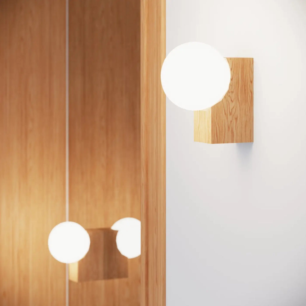 Applique murale Bulbo (bois naturel)