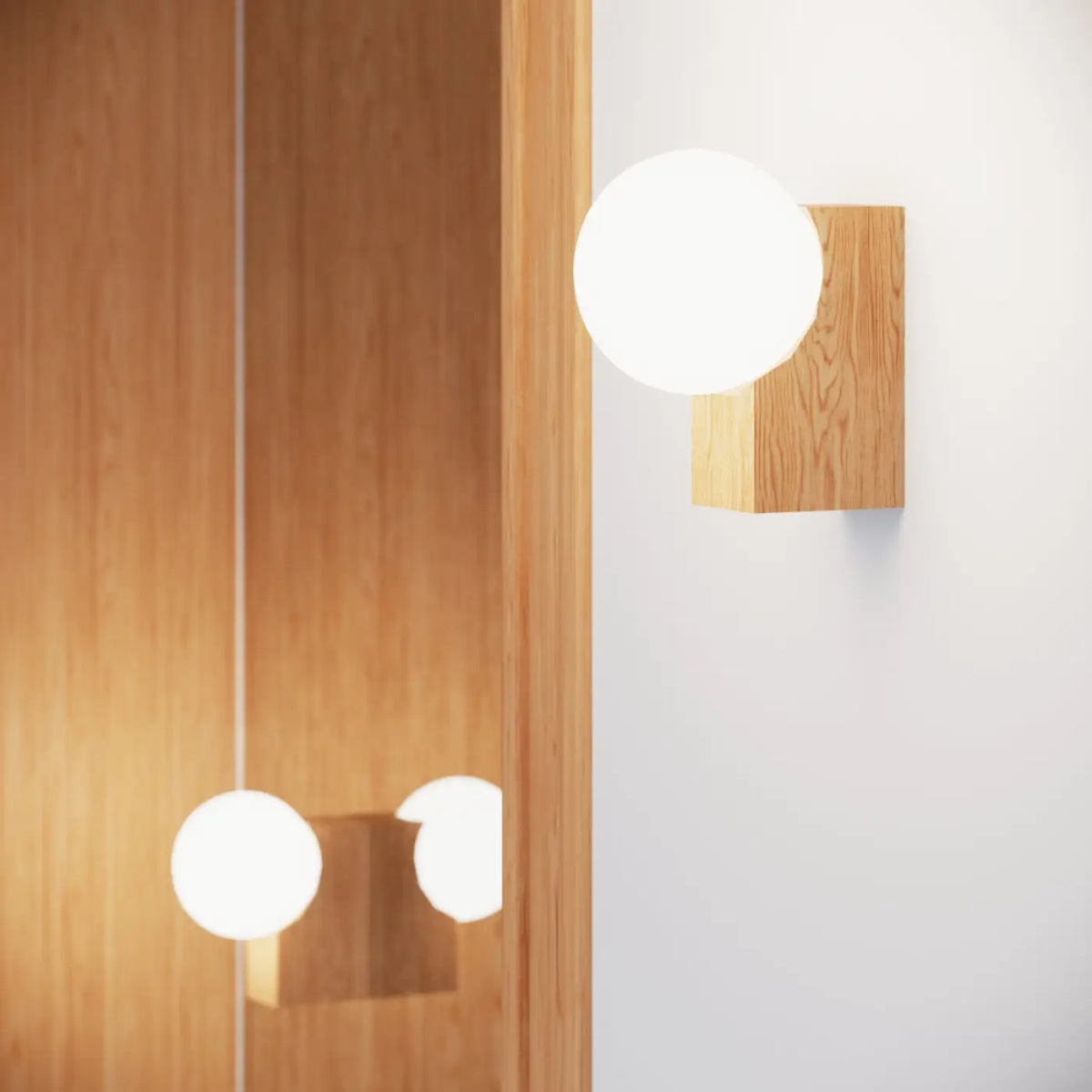 Applique murale Bulbo (bois naturel)