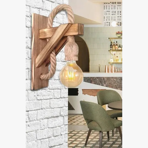 Applique murale Vintage Isidore Rivage en Corde et Bois