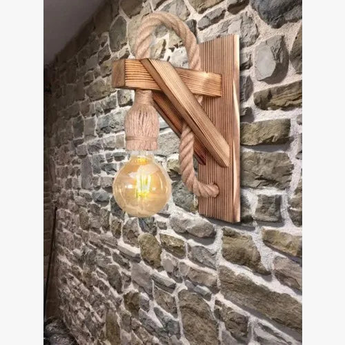 Applique murale Vintage Isidore Rivage en Corde et Bois