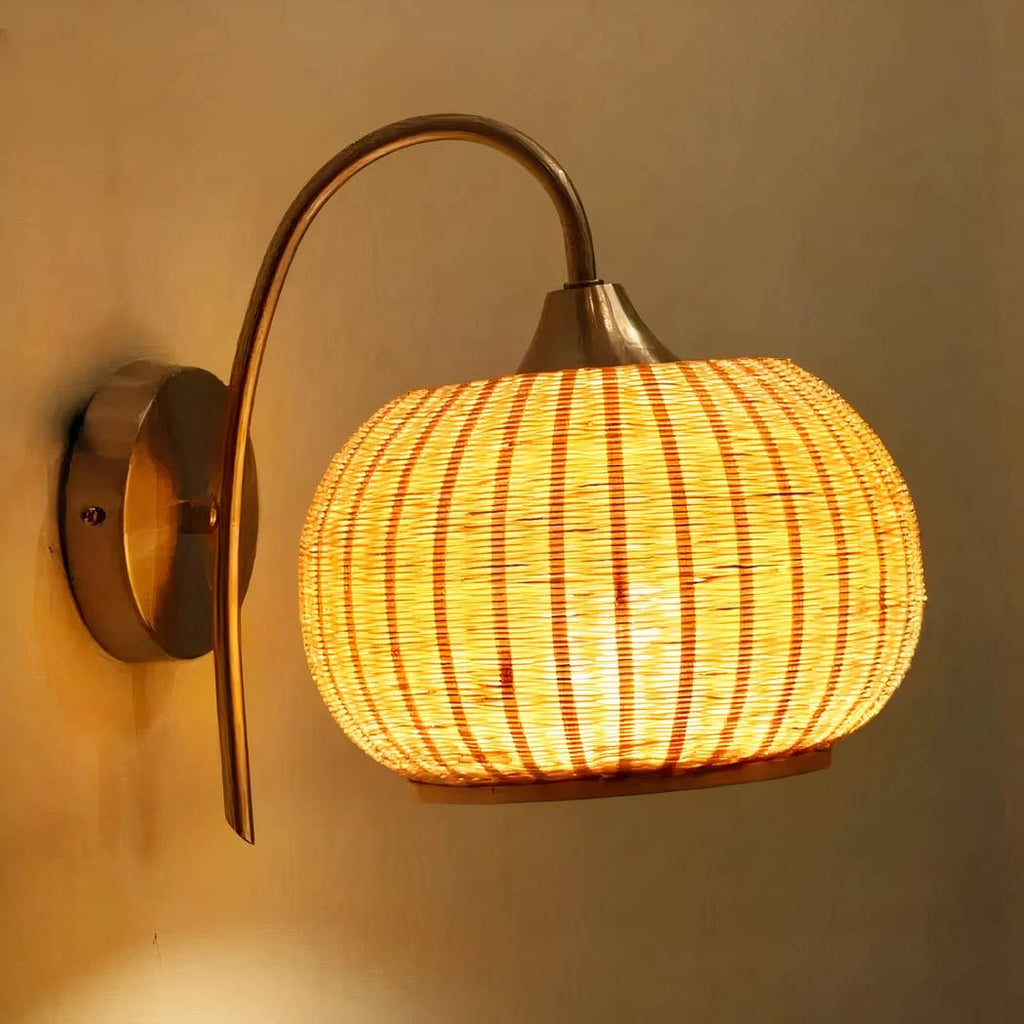 Applique murale boule en bambou et osier – Alviane Aube