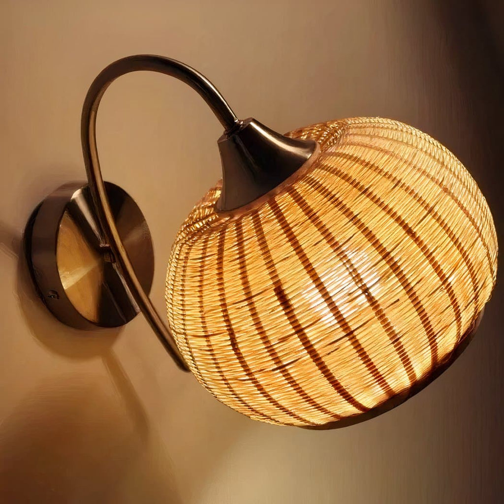 Applique murale boule en bambou et osier – Alviane Aube