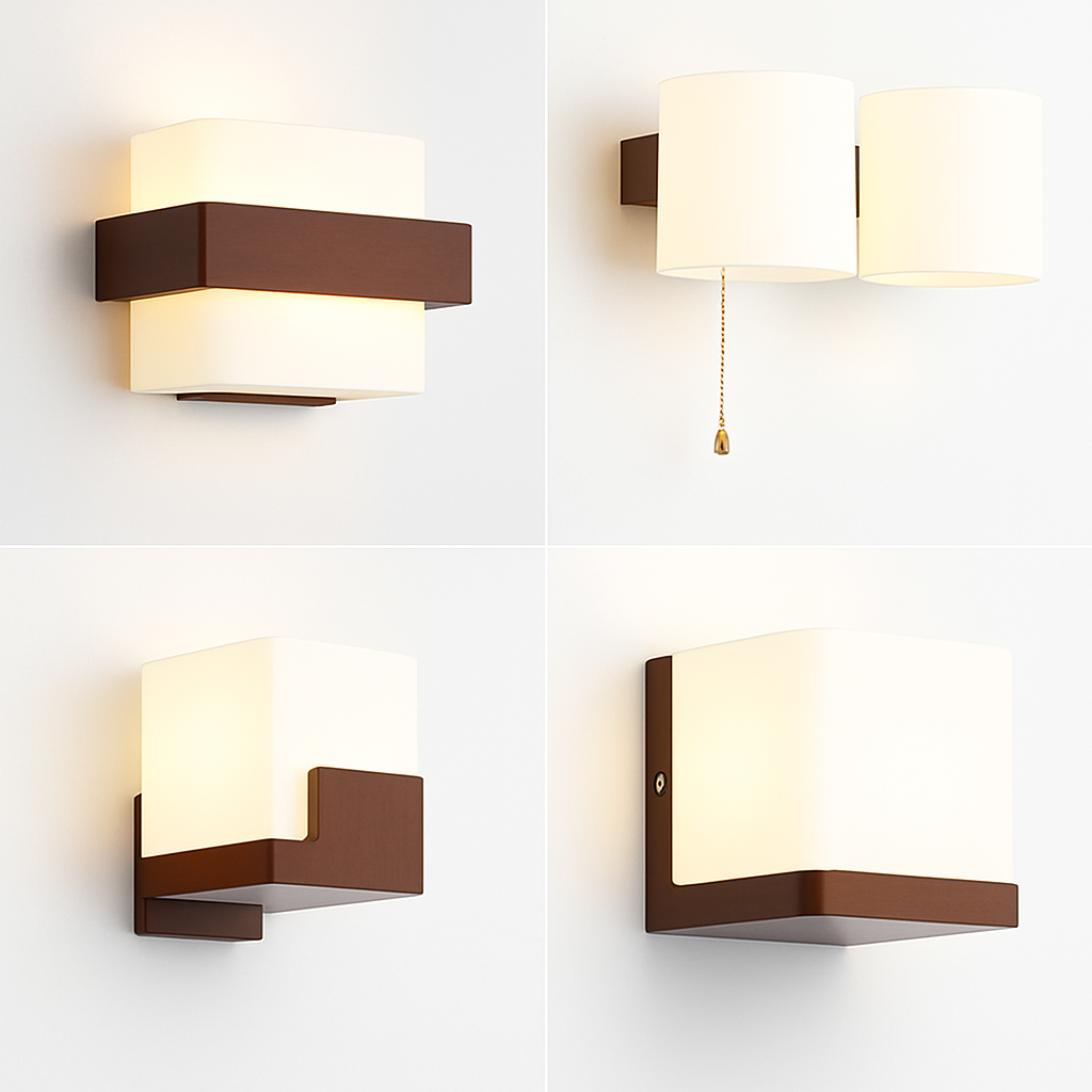 Applique murale — En bois avec ampoule LED pour intérieur