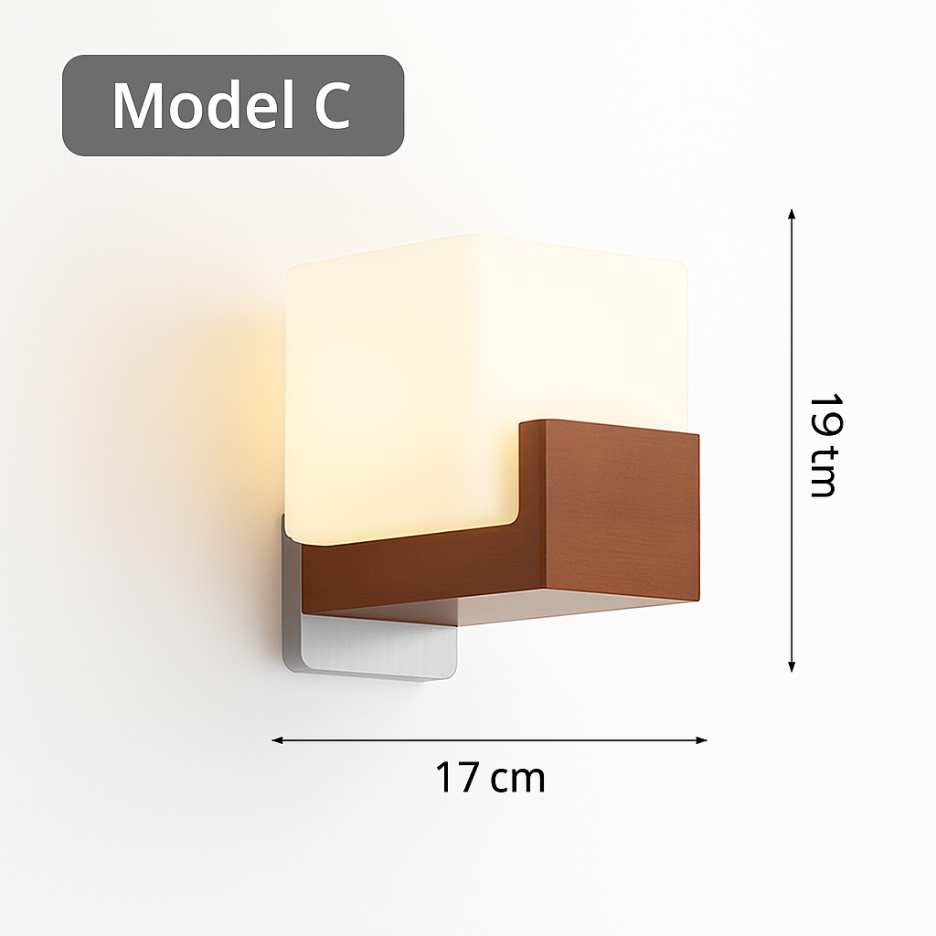 Applique murale — En bois avec ampoule LED pour intérieur