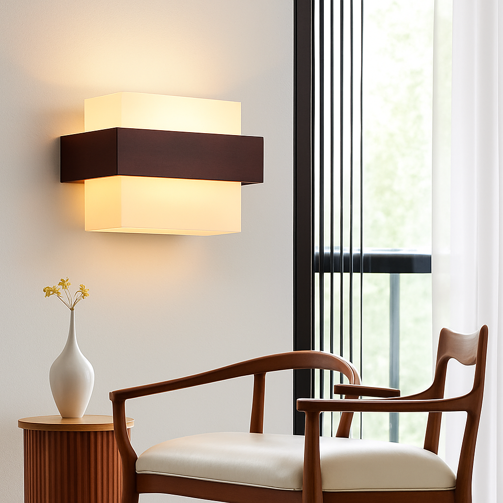 Applique murale — En bois avec ampoule LED pour intérieur
