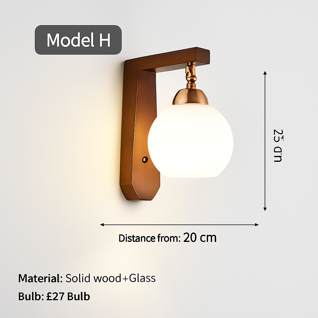 Applique murale — En bois avec ampoule LED pour intérieur
