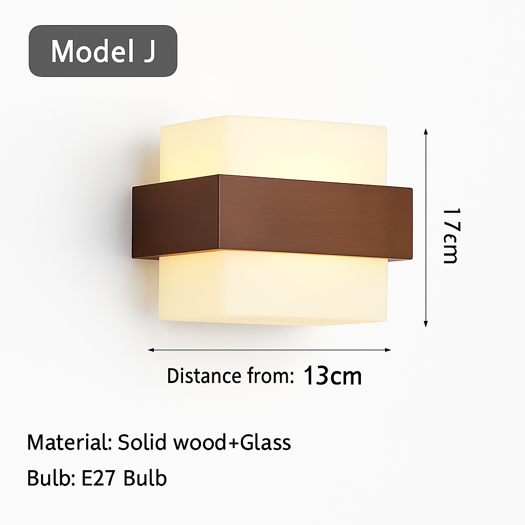 Applique murale — En bois avec ampoule LED pour intérieur