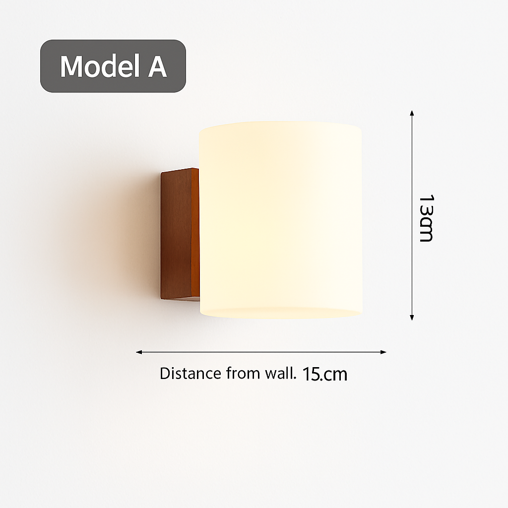 Applique murale — En bois avec ampoule LED pour intérieur