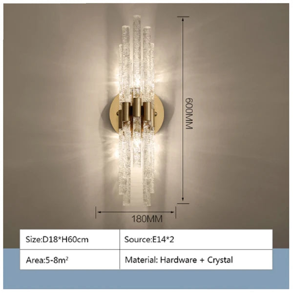 Applique murale en cristal éclairage de luxe pour intérieur Vianney Perspective - Éclat du Cristal & Décor Singulier