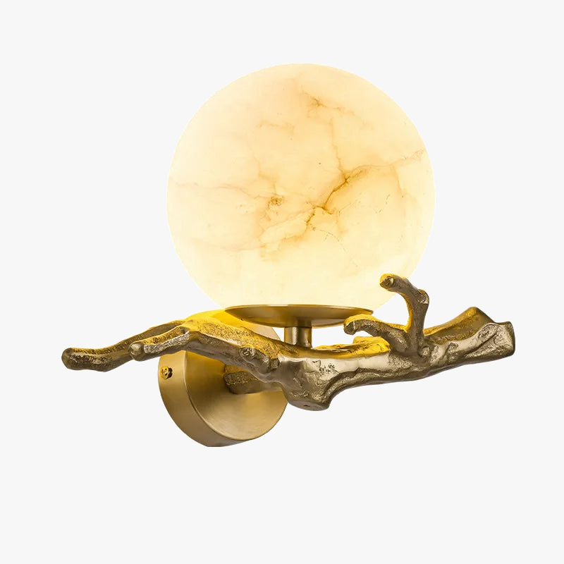 Applique murale en cuivre et marbre naturel design élégant pour intérieur Hermine Mirage - Des Reflets pour Souligner le Décor
