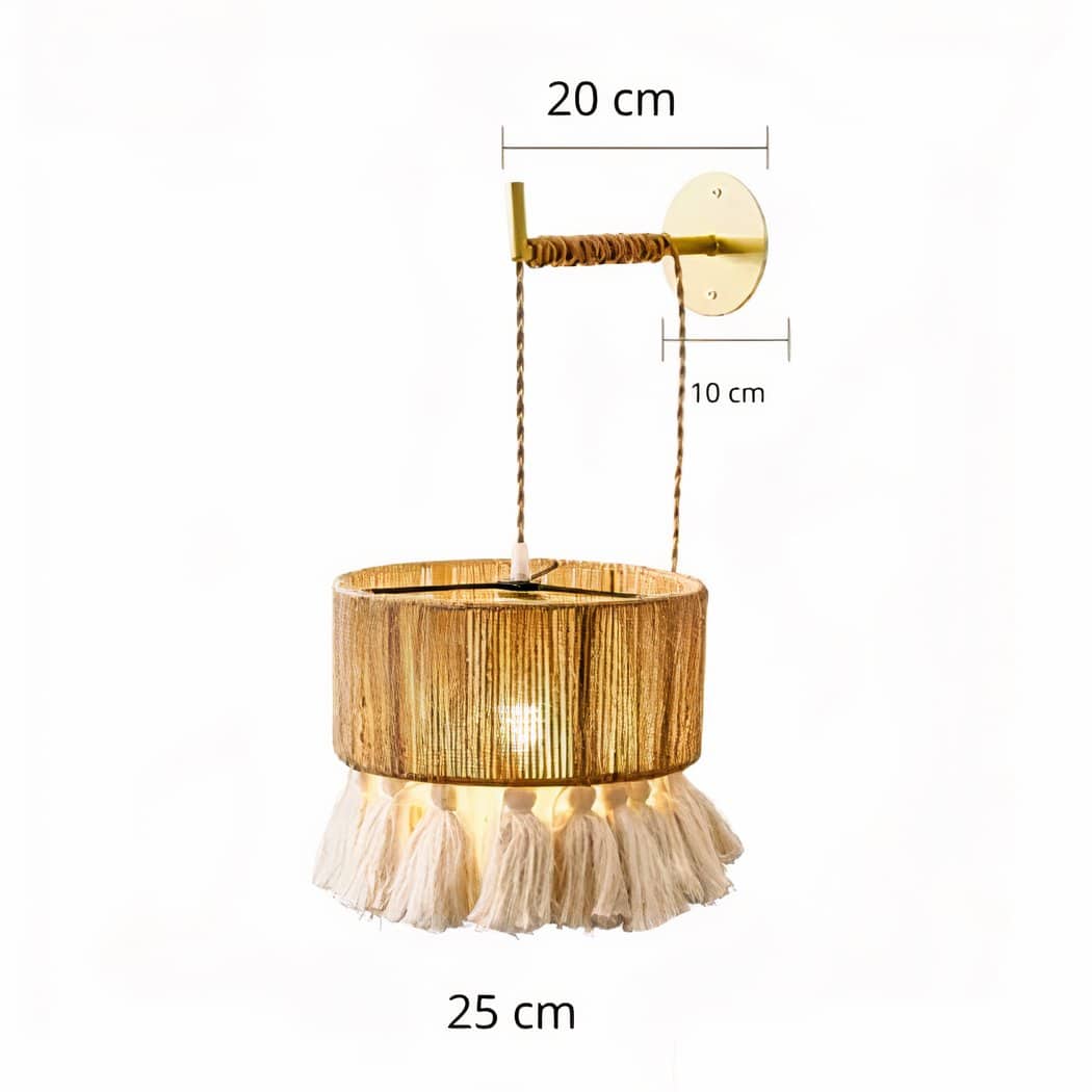 Applique murale en osier et à franges dans le style bohème – Valombre Rivage