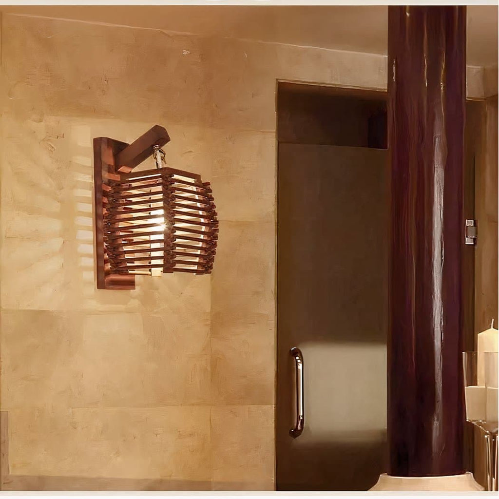 Applique murale en osier style japonais – Cléor Rivage
