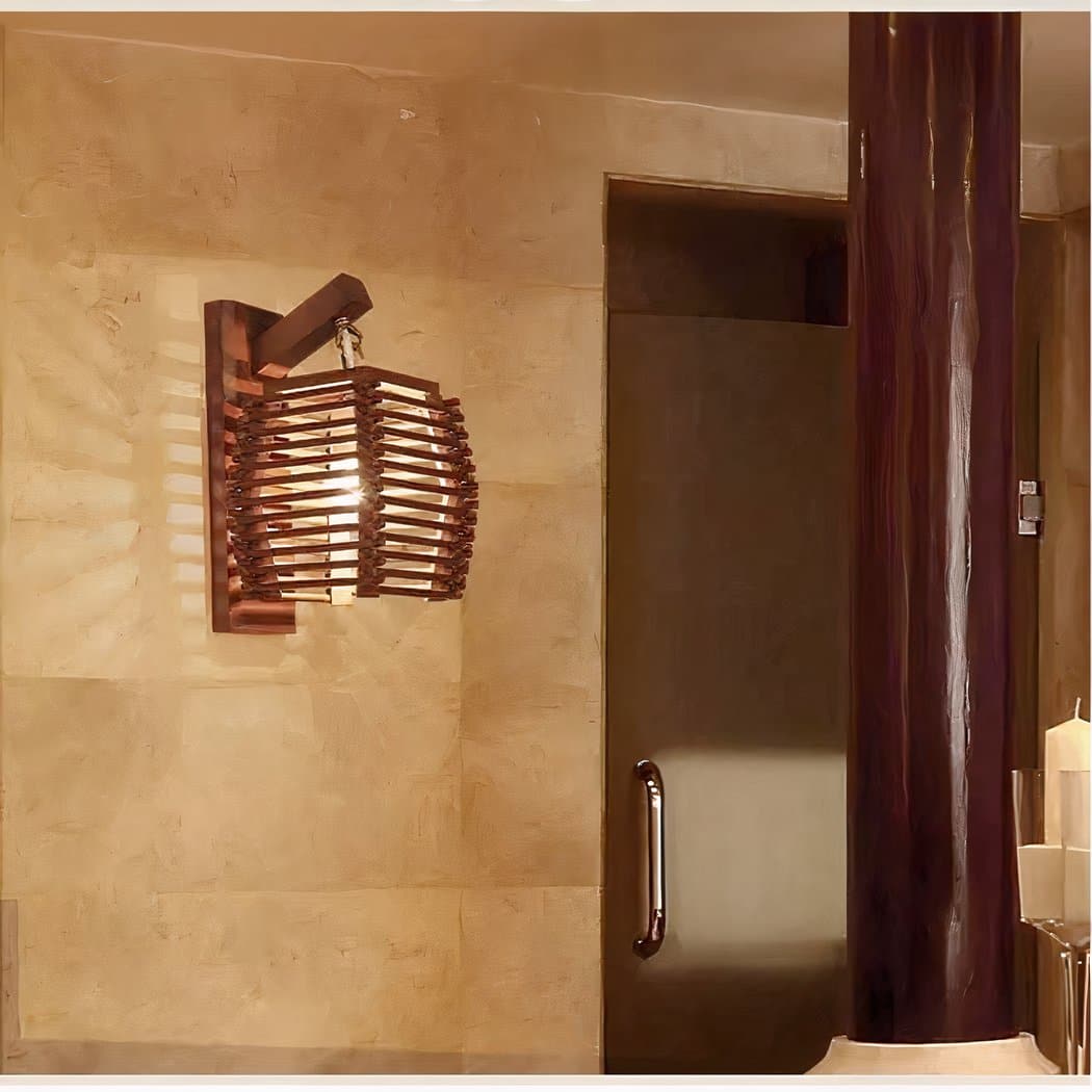 Applique murale en osier style japonais – Cléor Rivage