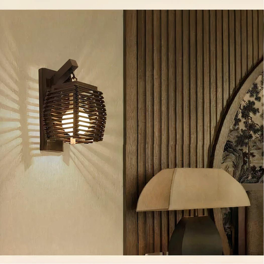 Applique murale en osier style japonais – Cléor Rivage