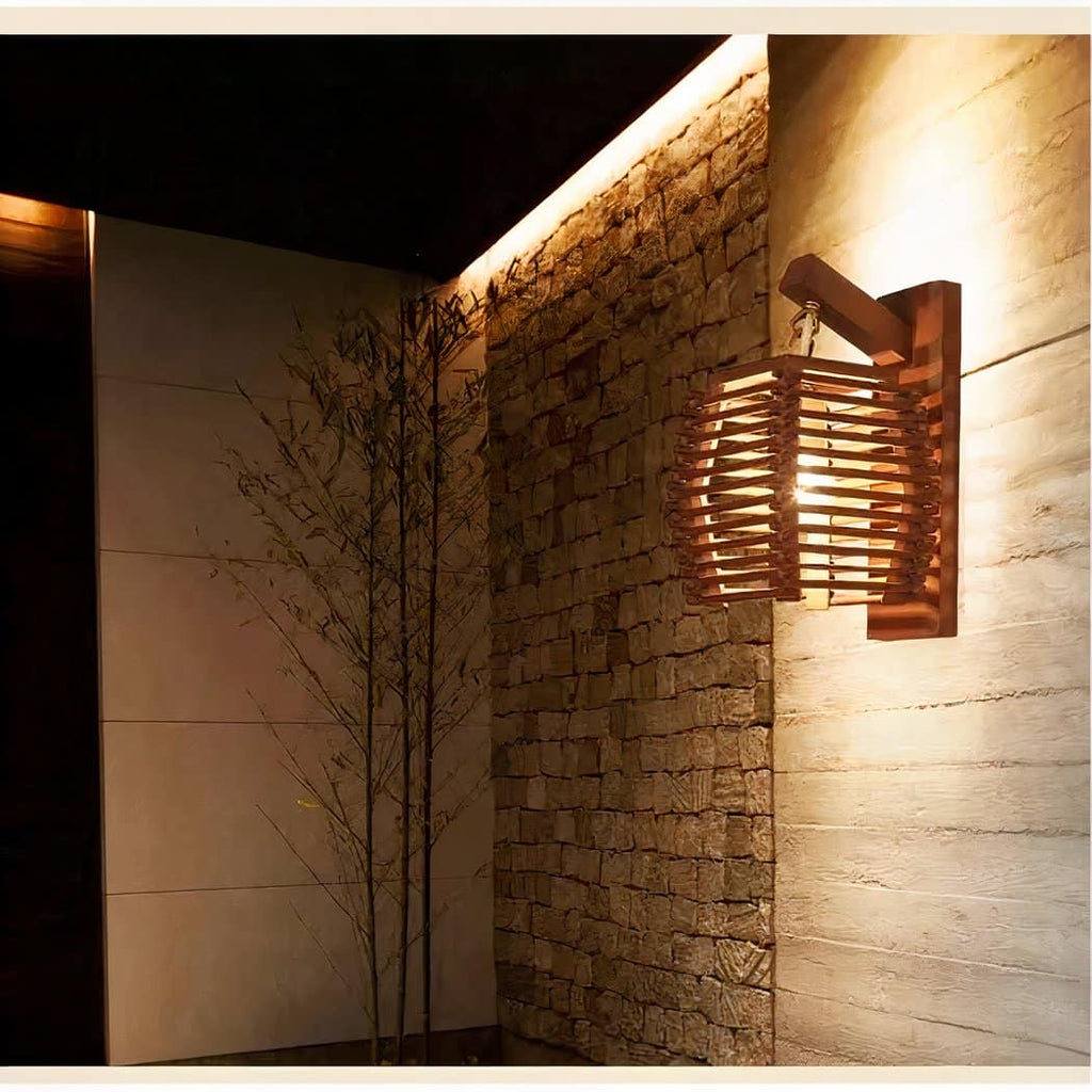Applique murale en osier style japonais – Cléor Rivage