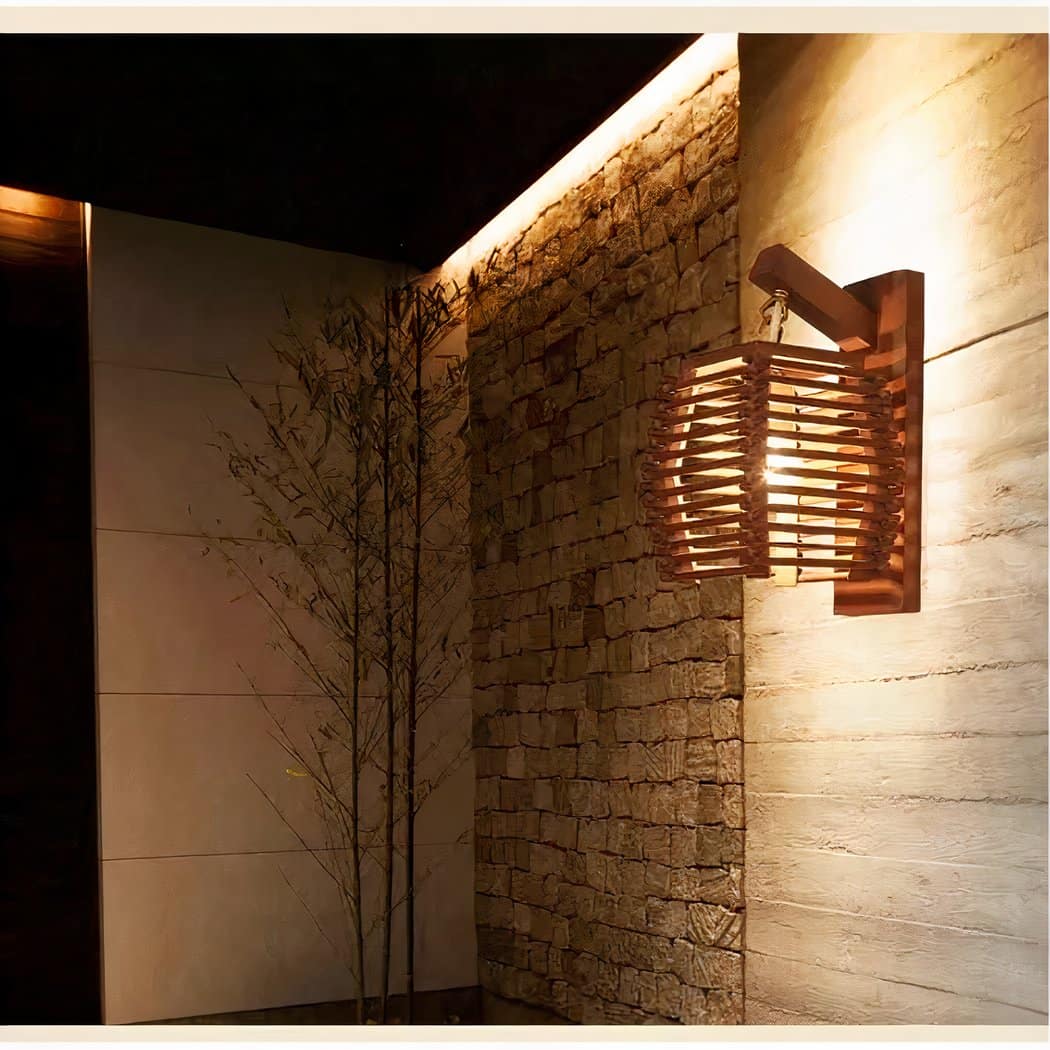 Applique murale en osier style japonais – Cléor Rivage