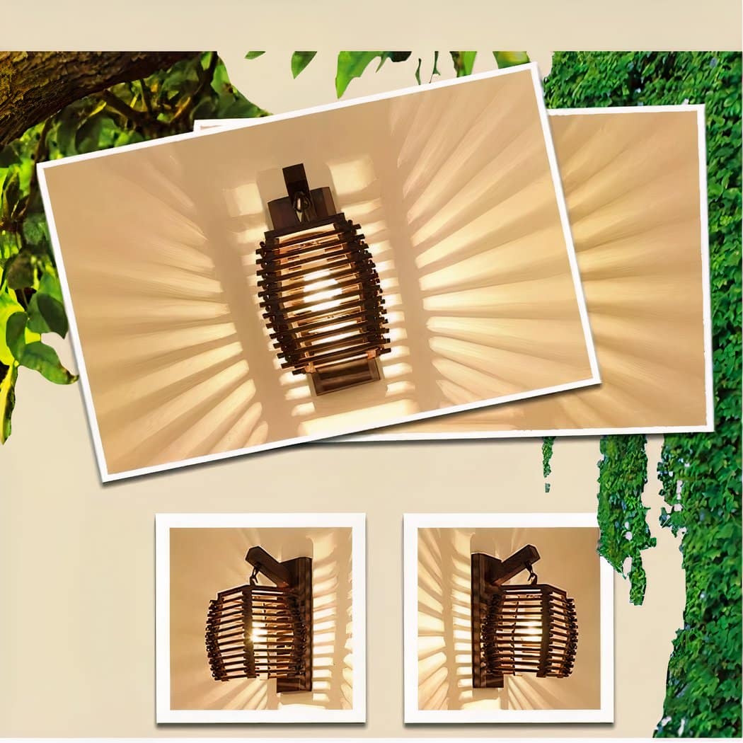 Applique murale en osier style japonais – Cléor Rivage
