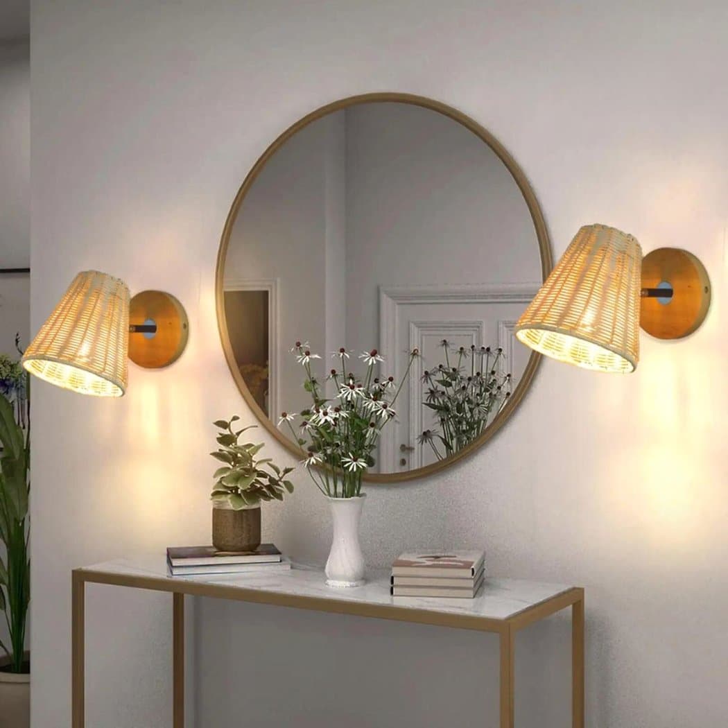 Applique murale en rotin style bohème – Cléance Rivage