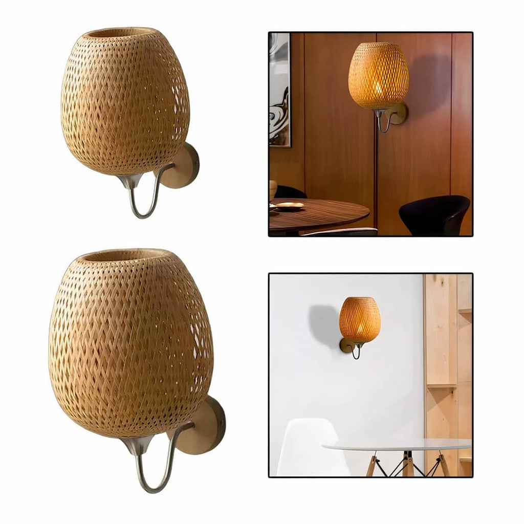 Applique murale en rotin style vintage – Valombre Dune