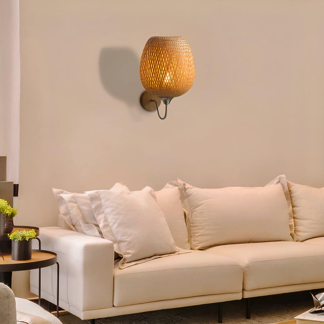 Applique murale en rotin style vintage – Valombre Dune