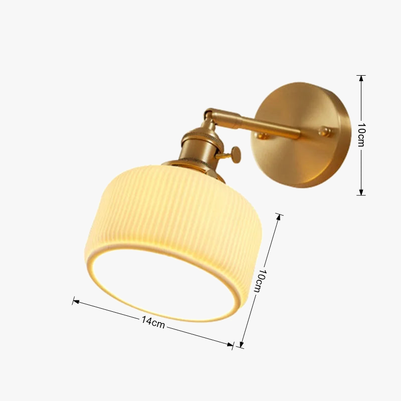 Applique murale — En verre et cuivre doré design moderne pour intérieur et extérieur