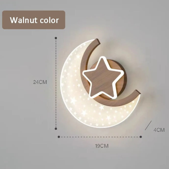 Applique Murale Enfant Lune Étoilée