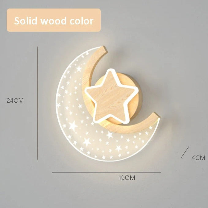 Applique Murale Enfant Lune Étoilée