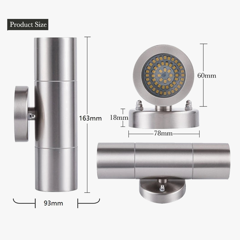 Applique murale — Extérieure en acier inoxydable étanche moderne pour jardin
