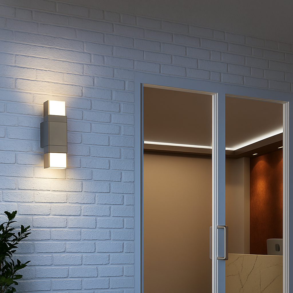 Applique murale — Extérieure en aluminium avec capteur pir étanche minimaliste