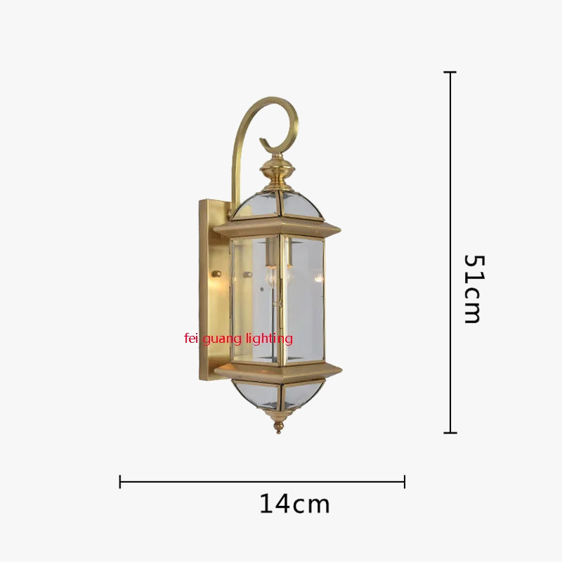Applique murale — Extérieure en cuivre rétro pour jardin et balcon