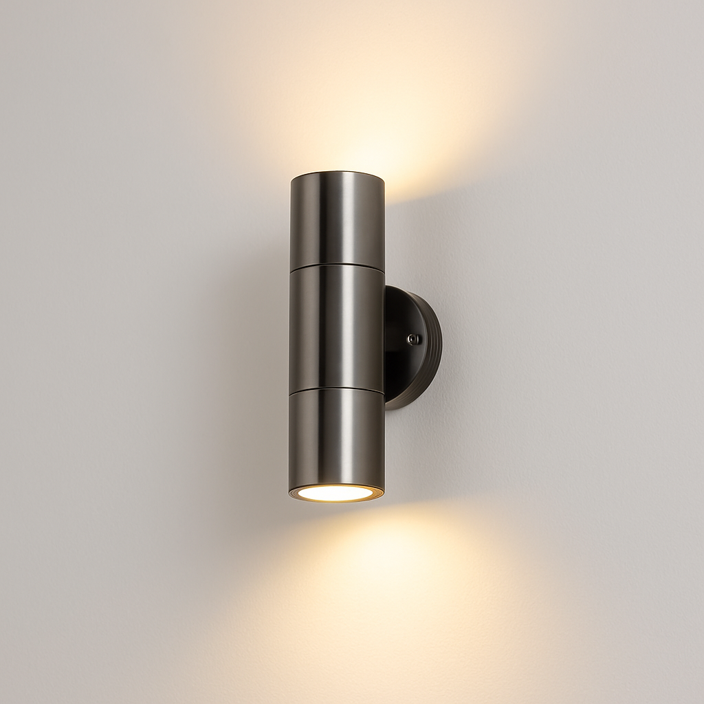 Applique murale — Extérieure à LED en acier inoxydable étanche à deux lumières