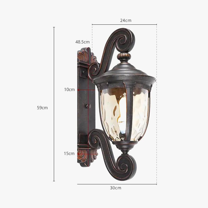 Applique murale — Extérieure étanche à lumière LED vintage en aluminium