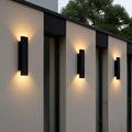 Applique murale — Extérieures imperméables bande aluminium appliques murales 18W LED noir applique chambre extérieur luminaires extérieurs