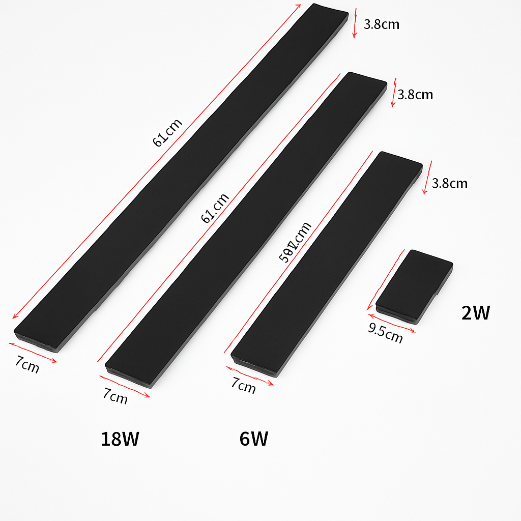 Applique murale — Extérieures imperméables bande aluminium appliques murales 18W LED noir applique chambre extérieur luminaires extérieurs