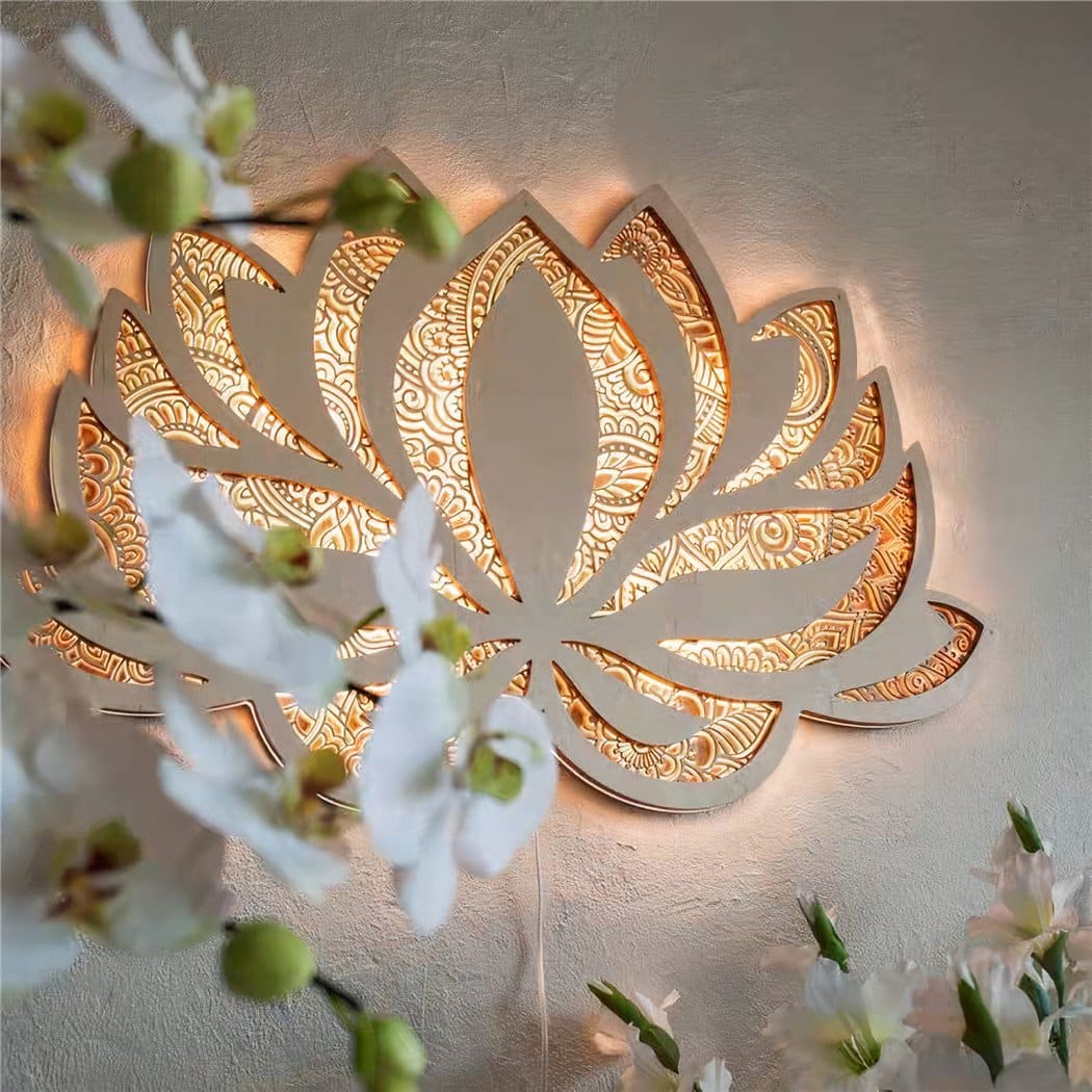 Applique murale fleur de lotus mandala – Séliane Dune