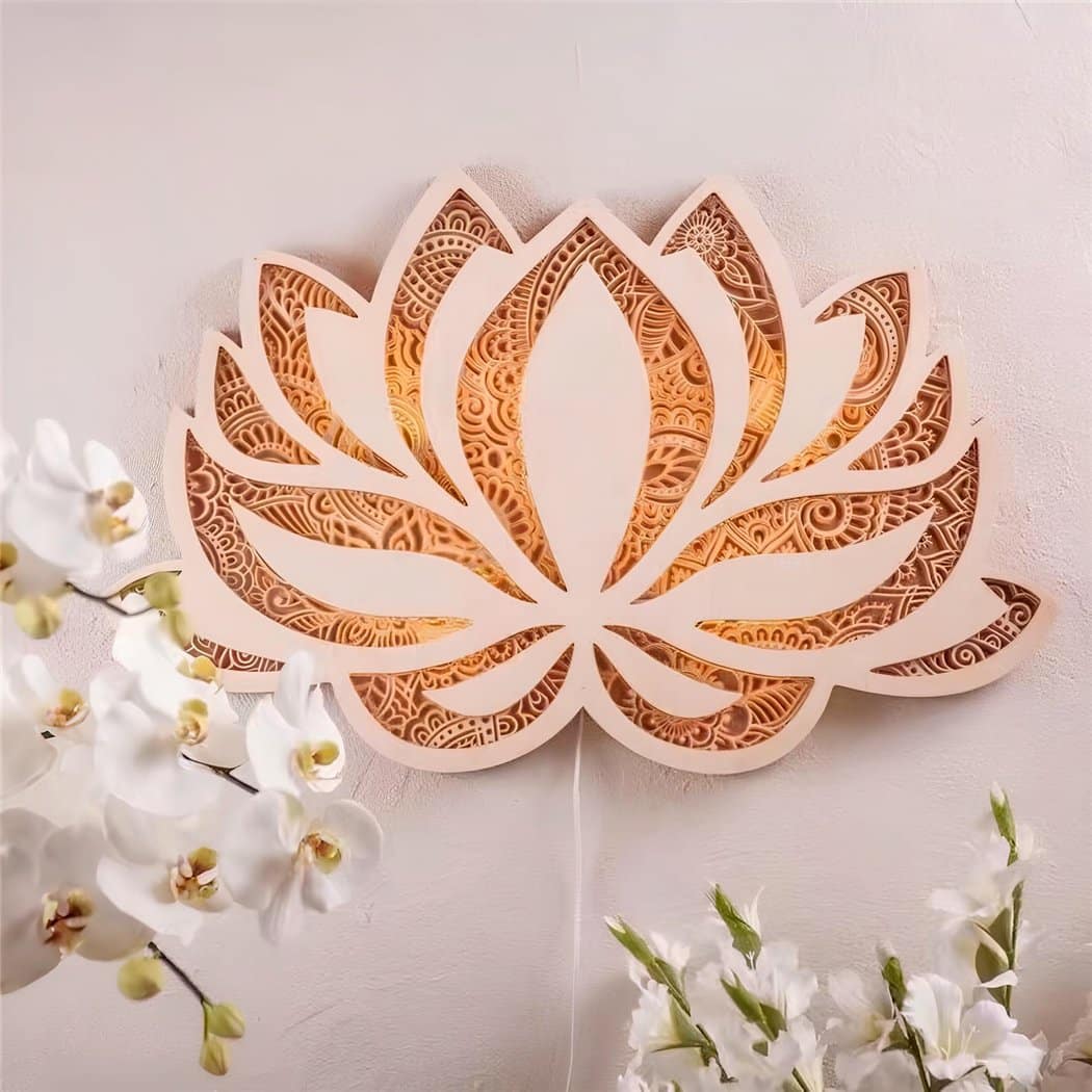Applique murale fleur de lotus mandala – Séliane Dune