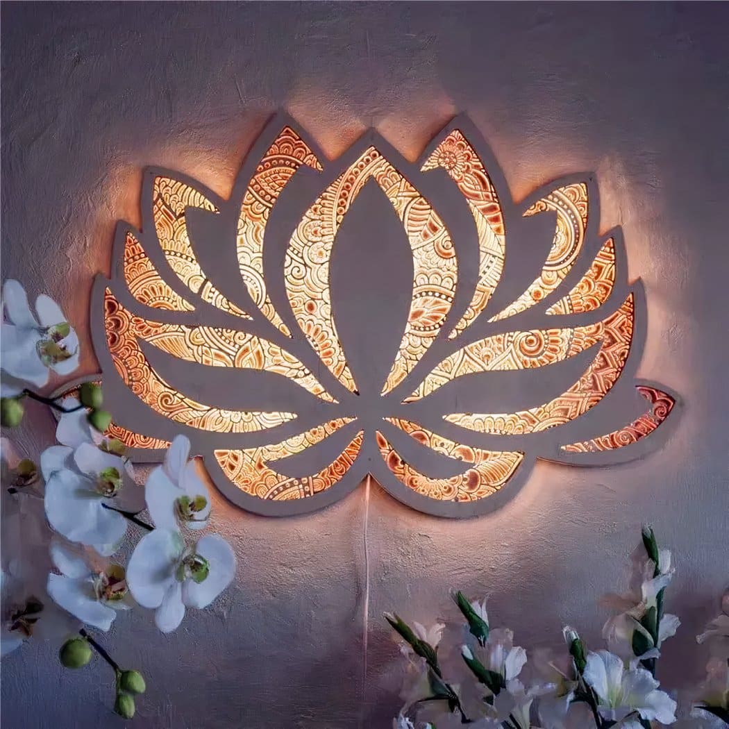 Applique murale fleur de lotus mandala – Séliane Dune