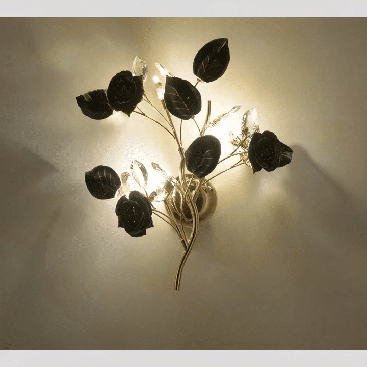Applique murale fleurs en céramique et lumières en verre de style bohème chic – Avelin Sillage