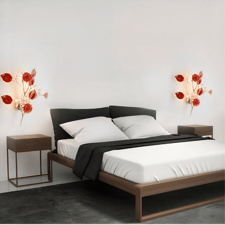 Applique murale fleurs en céramique et lumières en verre de style bohème chic – Avelin Sillage