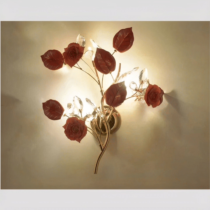 Applique murale fleurs en céramique et lumières en verre de style bohème chic – Avelin Sillage
