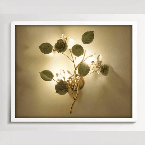 Applique murale fleurs en céramique et lumières en verre de style bohème chic – Avelin Sillage