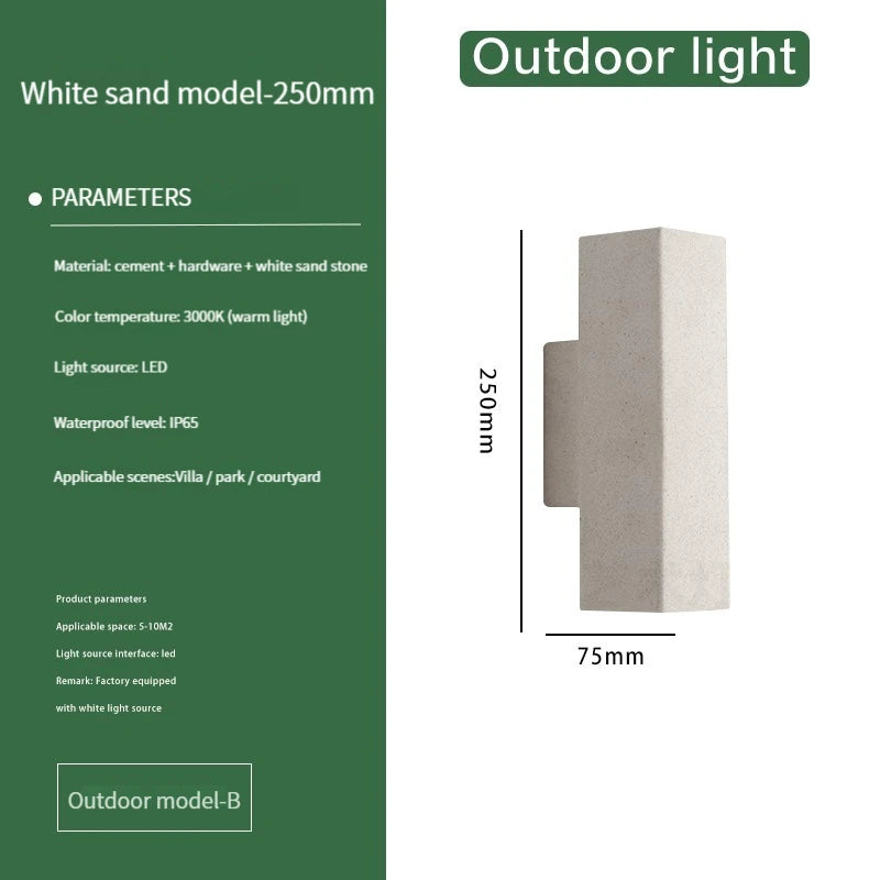 Applique murale — Industrielle en béton étanche double tête LED