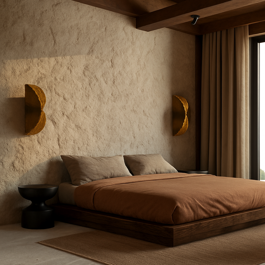 Applique murale Japonaise Anatole Rivage en Corde de Chanvre et Rotin