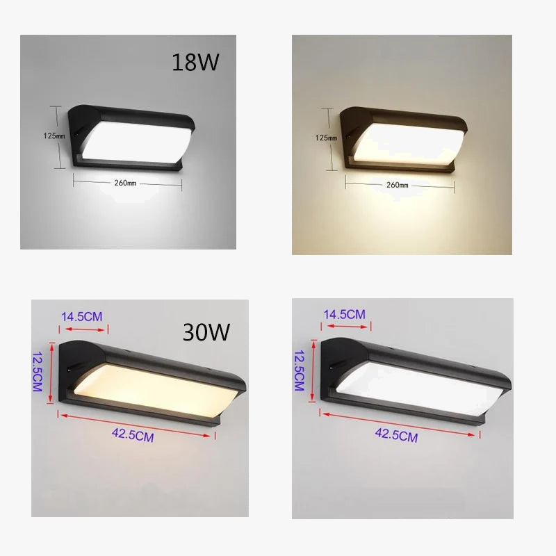 Applique murale — LED aluminium étanche pour extérieur et jardin