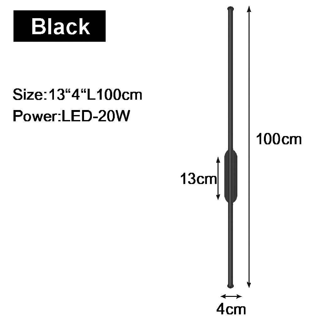 Applique murale — LED d'intérieur en or et noir