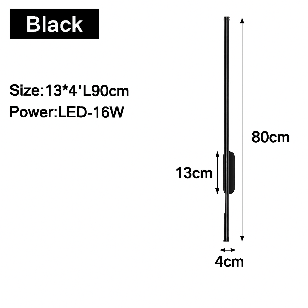 Applique murale — LED d'intérieur en or et noir